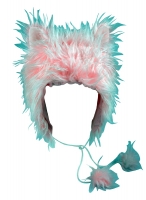  Αποκριάτικο καπέλο γάτας με γούνα ρόζ 