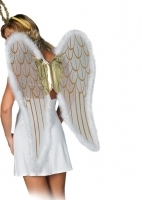  Αποκριάτικα φτερά αγγέλου  λευκό - χρυσό 