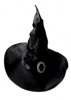  Αποκριάτικο καπέλο μάγισσας με δέρμα καφέ μαύρο 